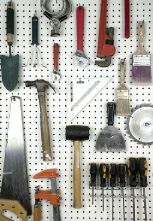 Garage Storage Ideas - Pegboard and Hooks