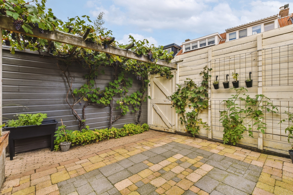 Outdoor brick patio