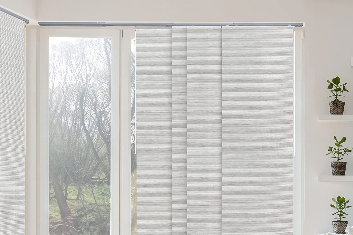 The Best Window Treatment for Sliding Doors Options: GoDear Design Adjustable Sliding Panel Track Blind