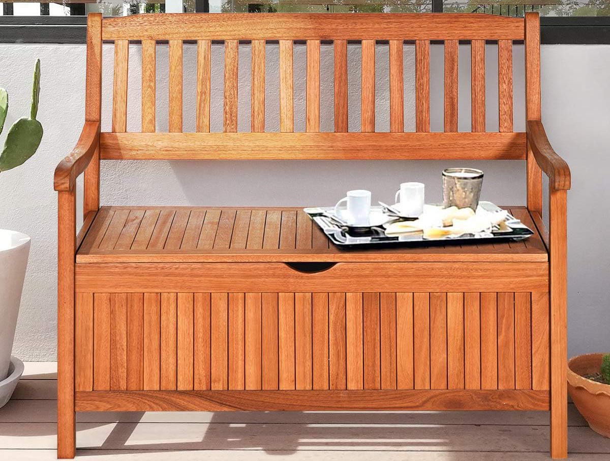 The Best Outdoor Storage Bench Option Tangkula Wooden Outdoor Storage Bench