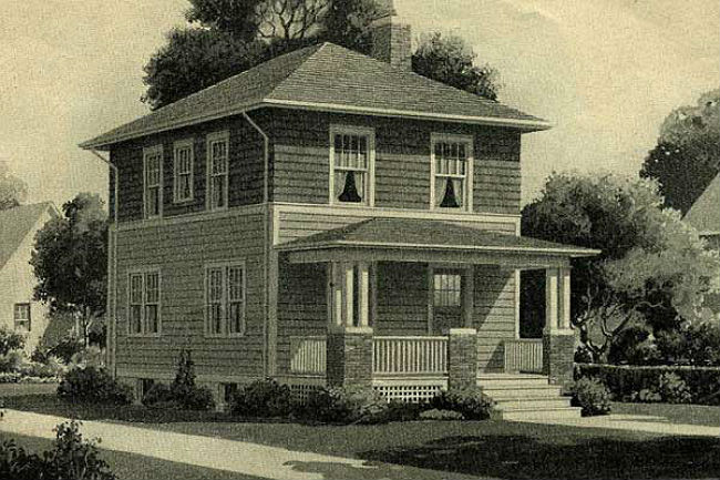 Sears' Cornell Design for a Foursquare House