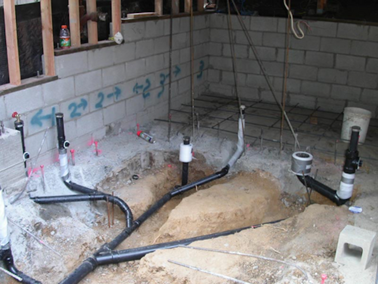 basement bathroom plumbing