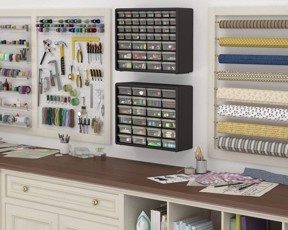 The Best Organizers for a Cluttered Garage Option 44-Drawer Plastic Storage Cabinet