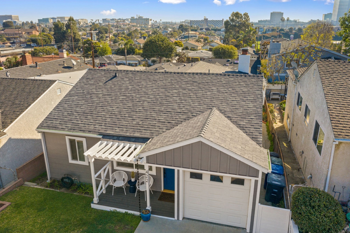 ways to incorporate recycled materials - birds eye view of roof