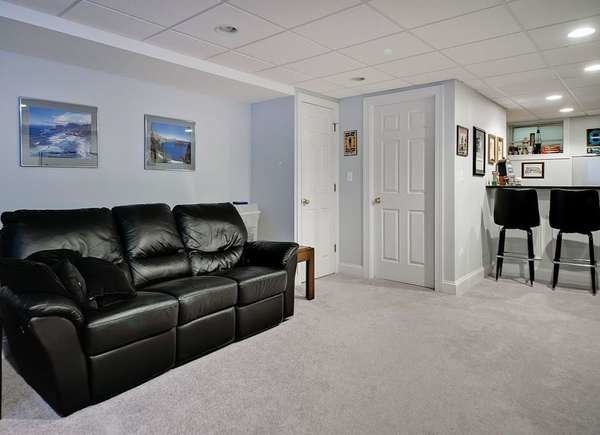 Basement with Drop Ceiling Tiles