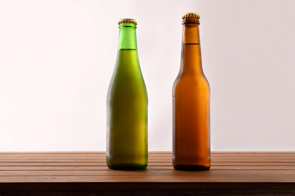 Two beer bottles.