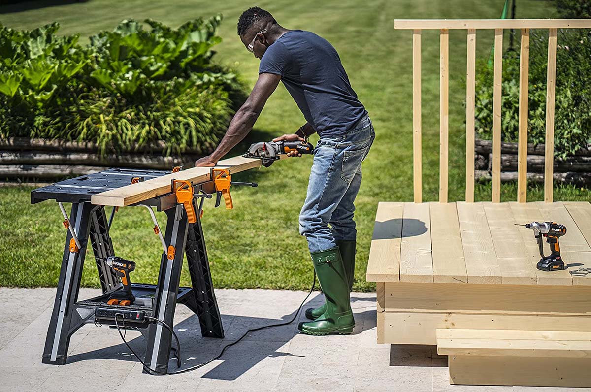 La meilleure option d'outils électriques et de produits de bricolage Table de travail pliante et chevalet Worx Pegasus