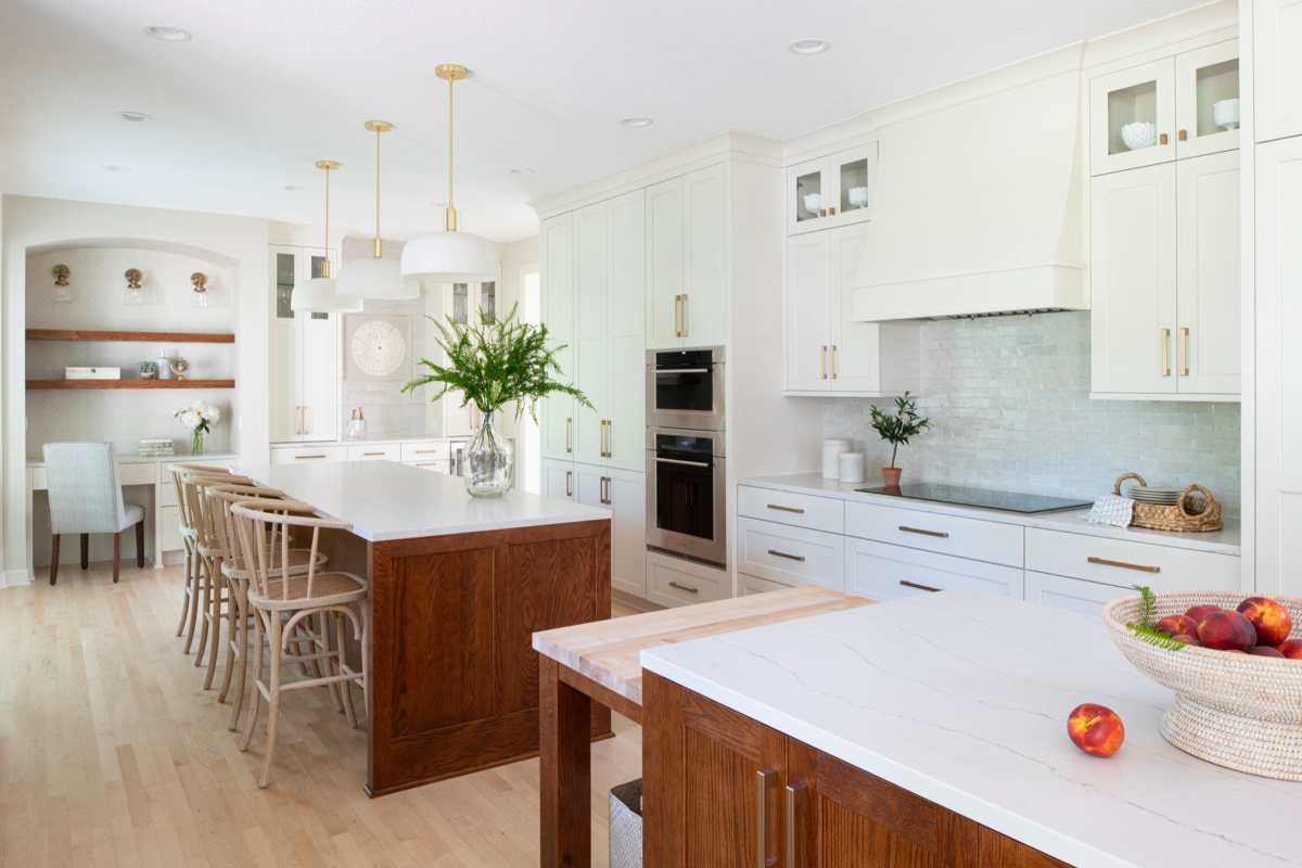 Narrow double island kitchen