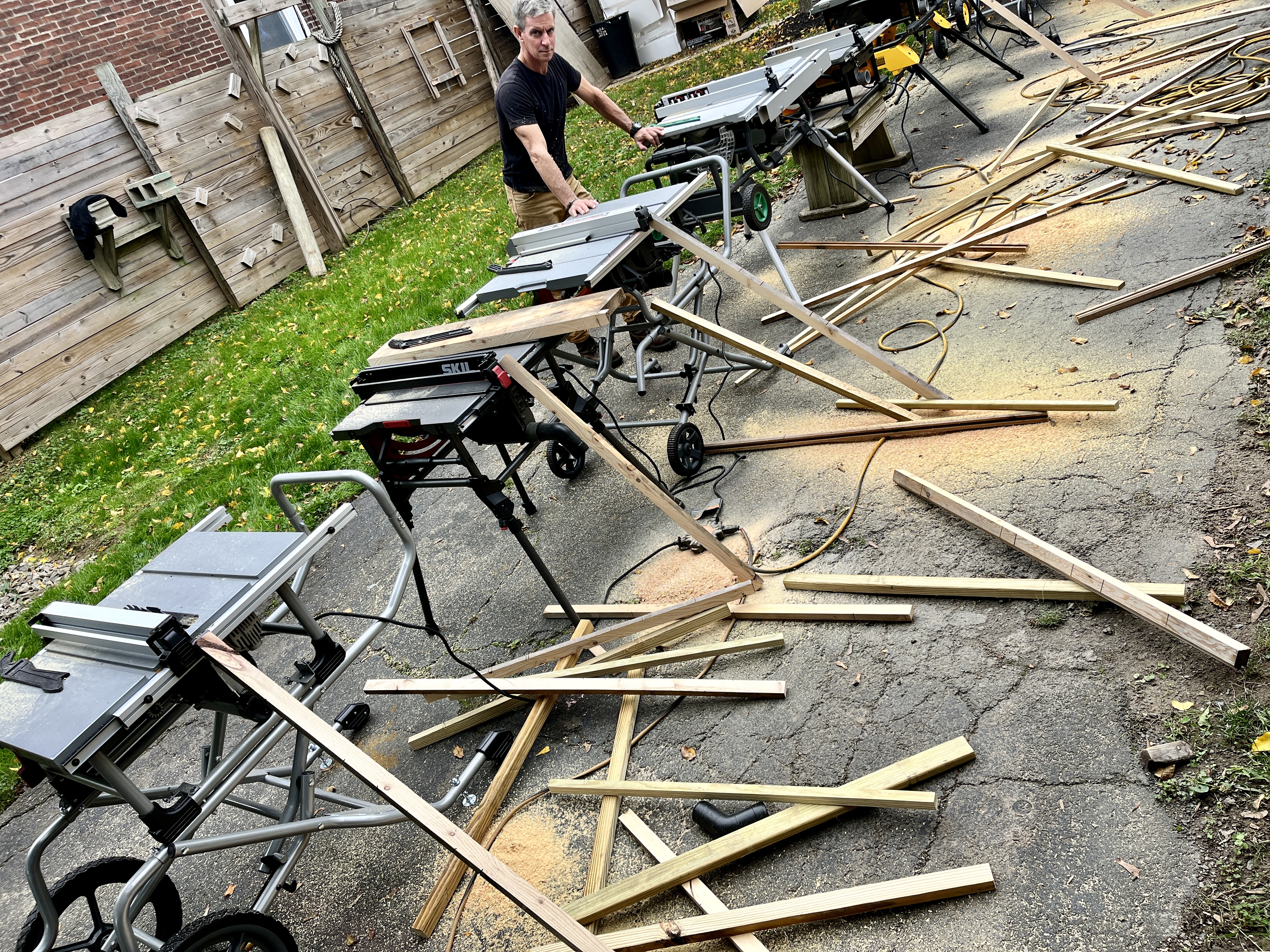 Our tester Mark Clement cut 1-by and 2-by boards with each portable table saw to find the best.