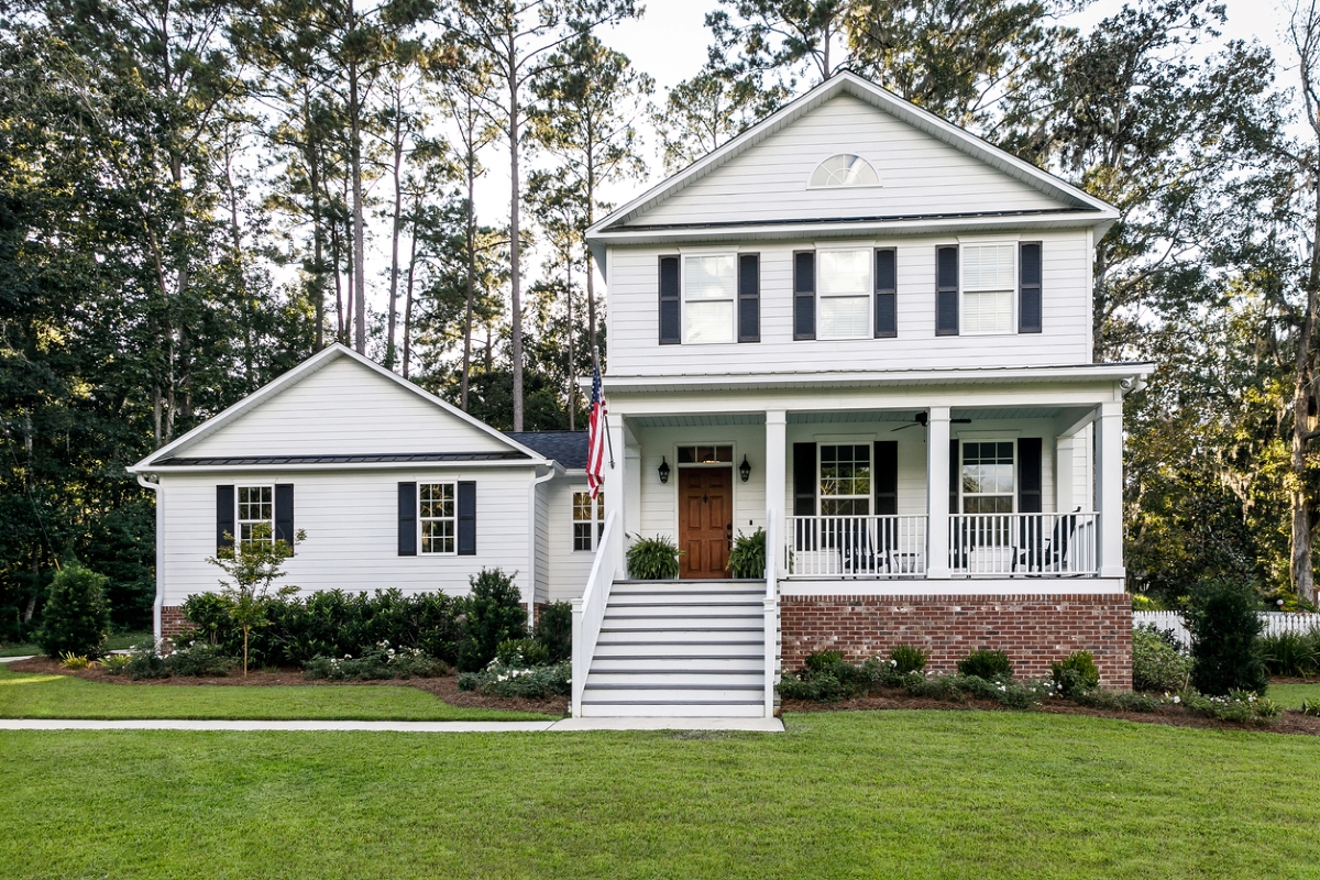 old houses - white farm house