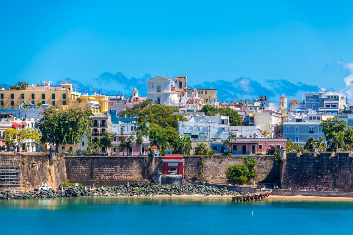 Colorful historical buildings near water