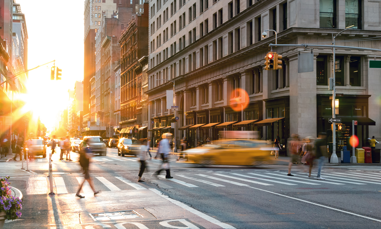 busy new york street