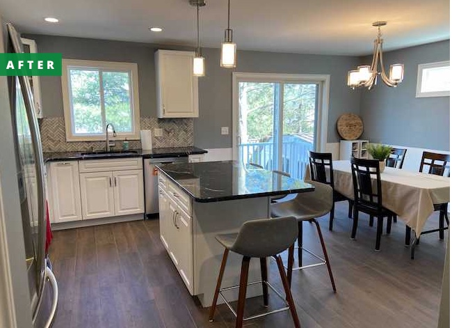 Before & After: Two Tiny Bedrooms Become a Spacious Open Kitchen and Dining Room