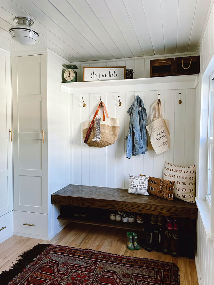 old bar to modern mudroom makeover