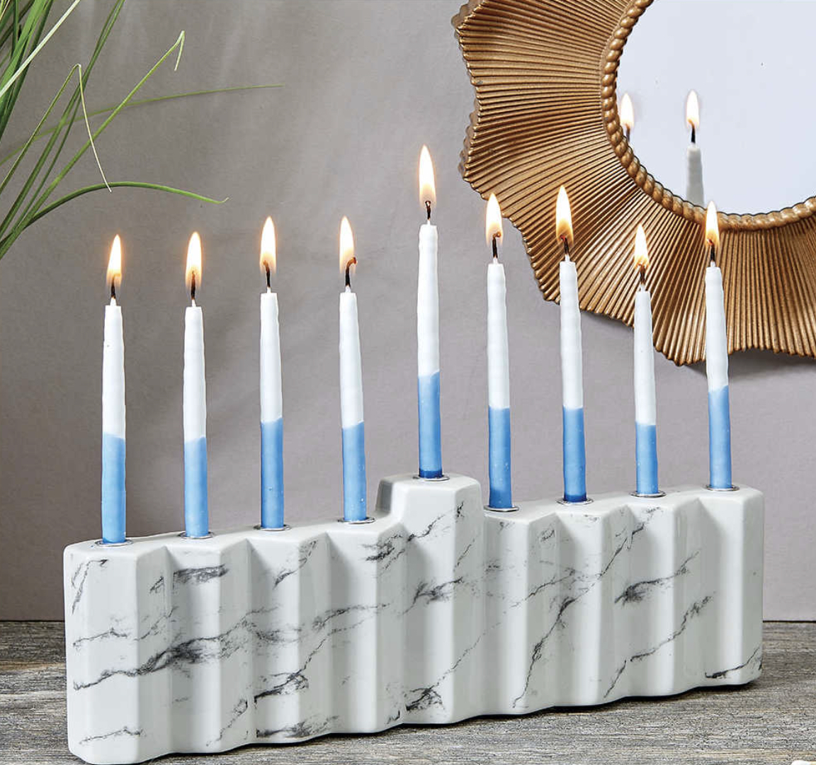 Judaica Hanukkah decorations hand painted menorah