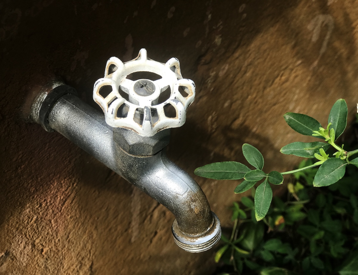 An outdoor spigot on a home.