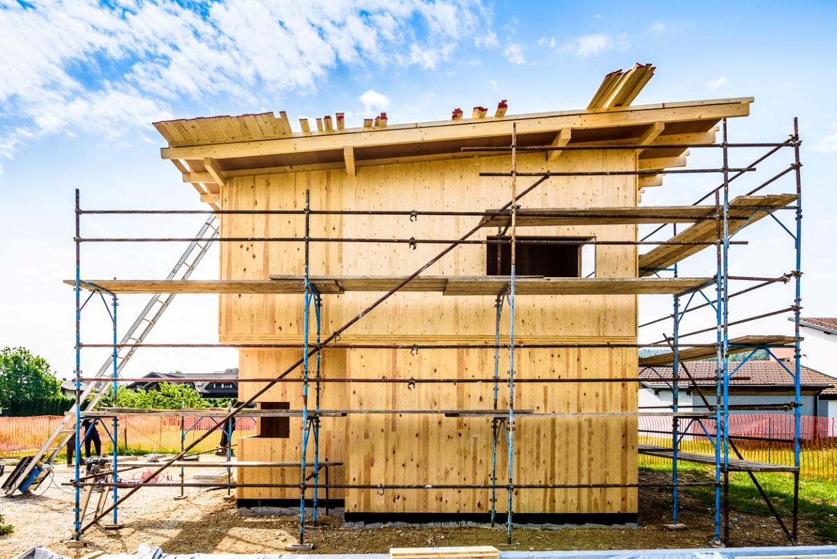 conception de maison passive - échafaudage de maison en bois