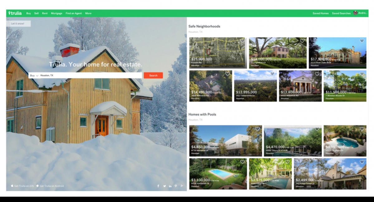 Trulia search interface