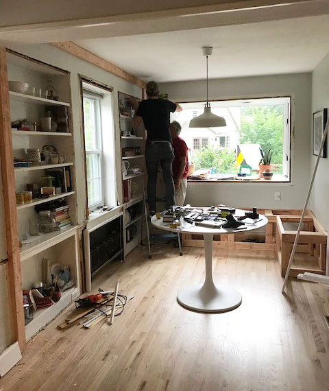 breakfast nook makeover during project