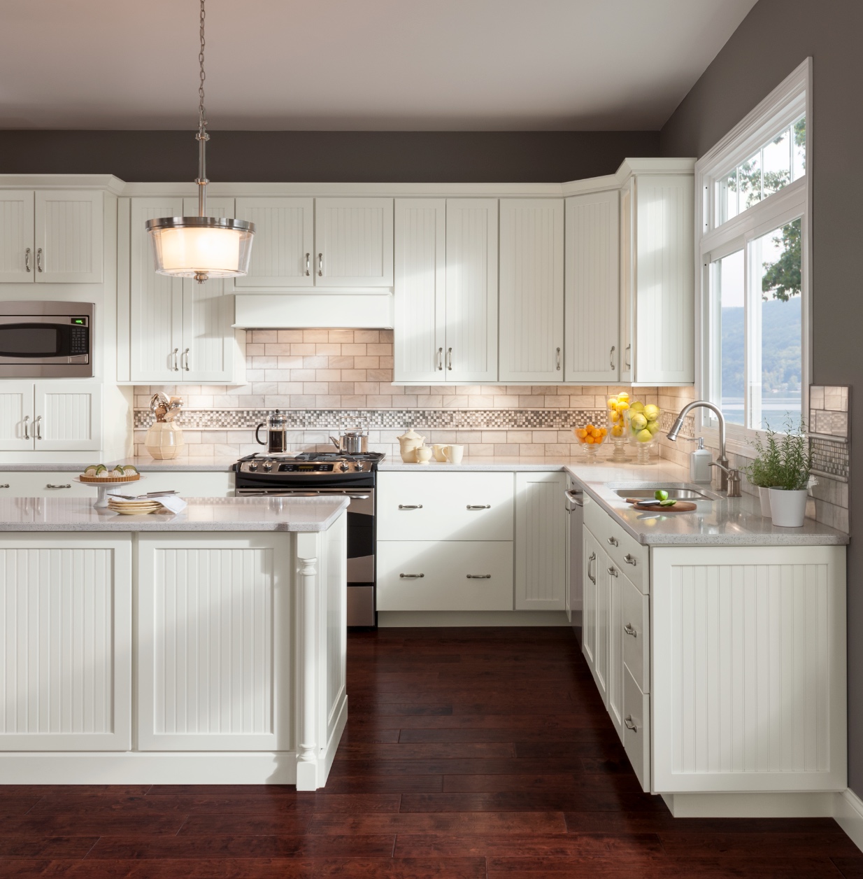 White Beadboard cabinets