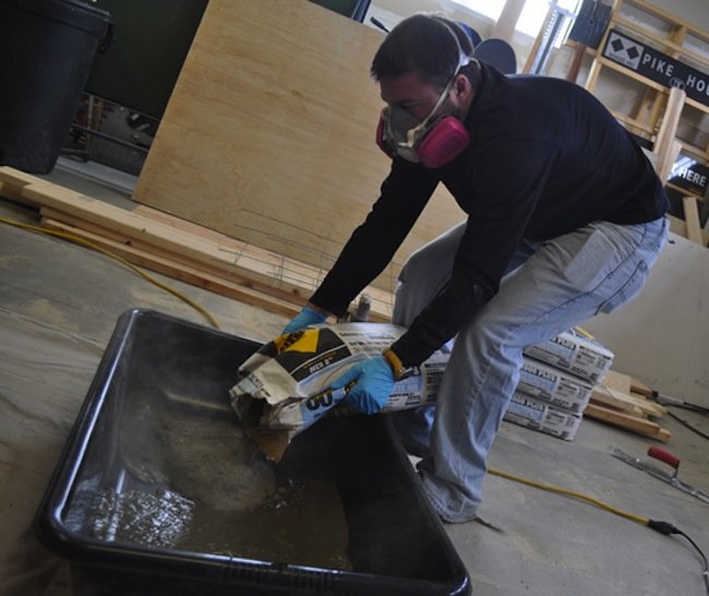 Pouring DIY Concrete Counter