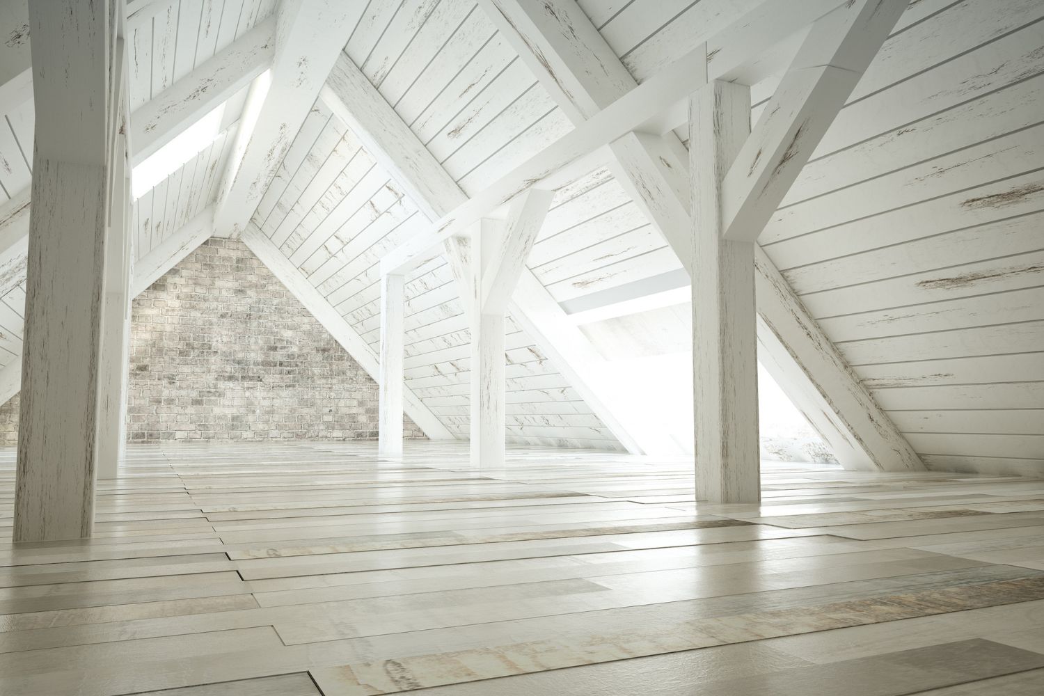 A bright finished attic. 