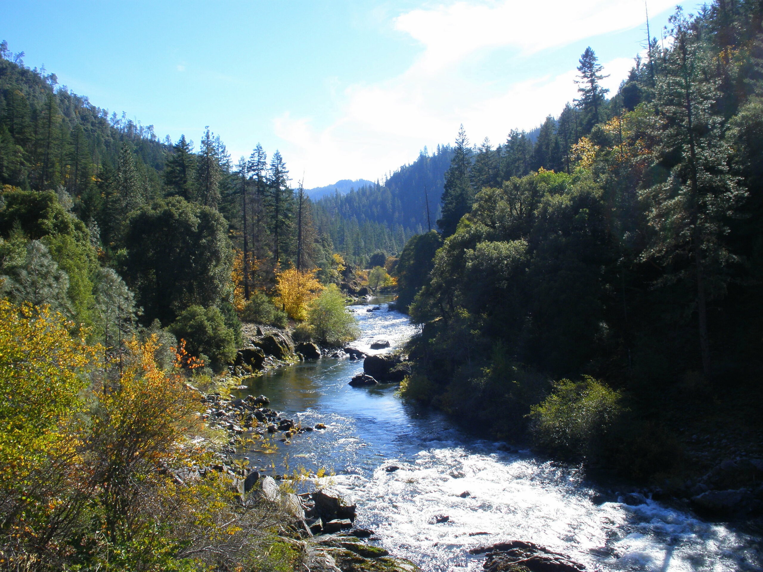 salmon river landscape view through mountains