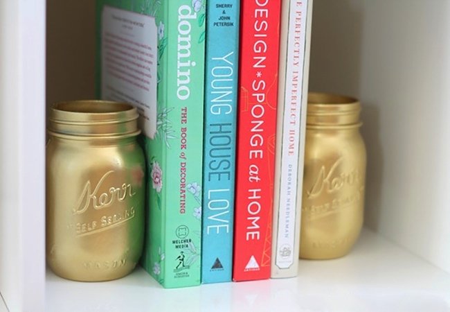 DIY Bookends - Mason Jars