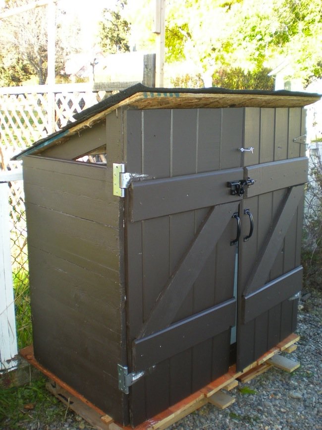 DIY Garbage Shed Brown