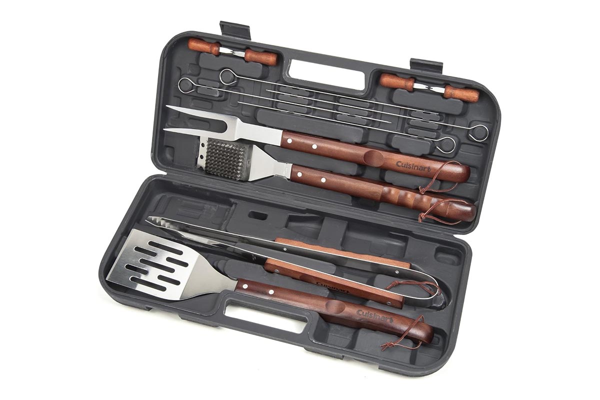 Best Outdoor Kitchen Essentials Wooden Handle Grill Tool Set