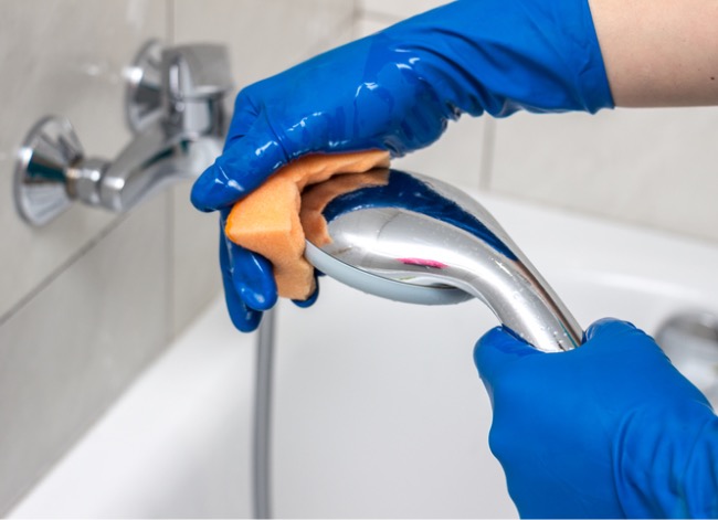 how to clean shower head