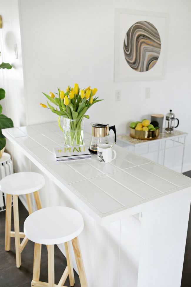 DIY Countertops Made with Subway Tile