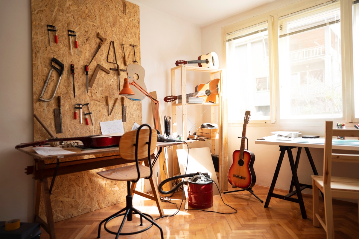 idées pour la salle de bricolage - atelier de guitare