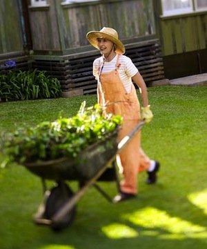 woman with wheelbarrow