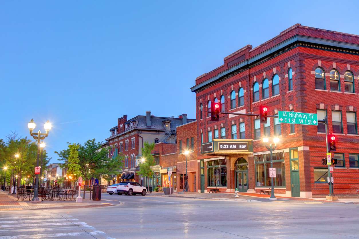 downtown in Cedar Falls Iowa