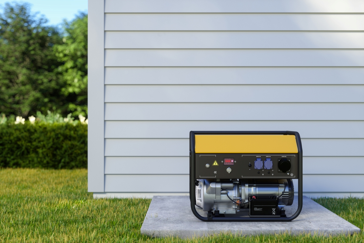 Portable generator outside home