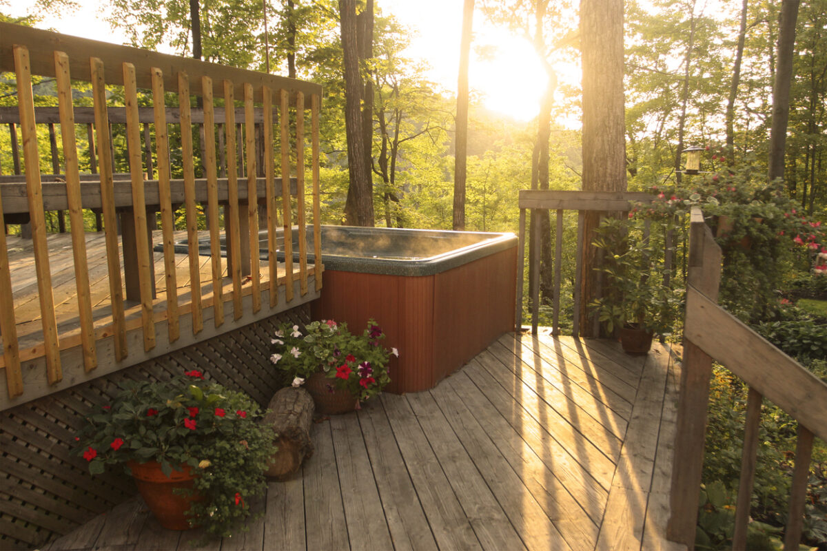 hot tub on a deck