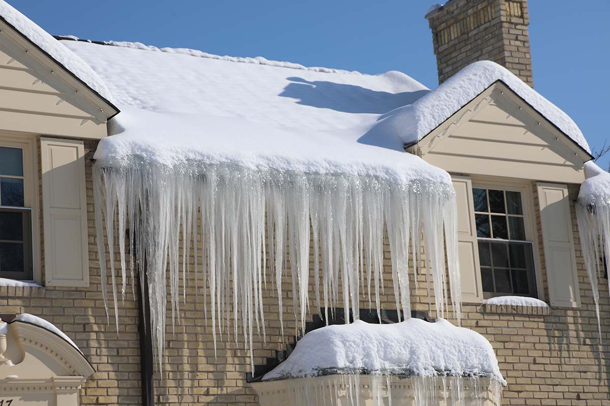 icicles close up brick