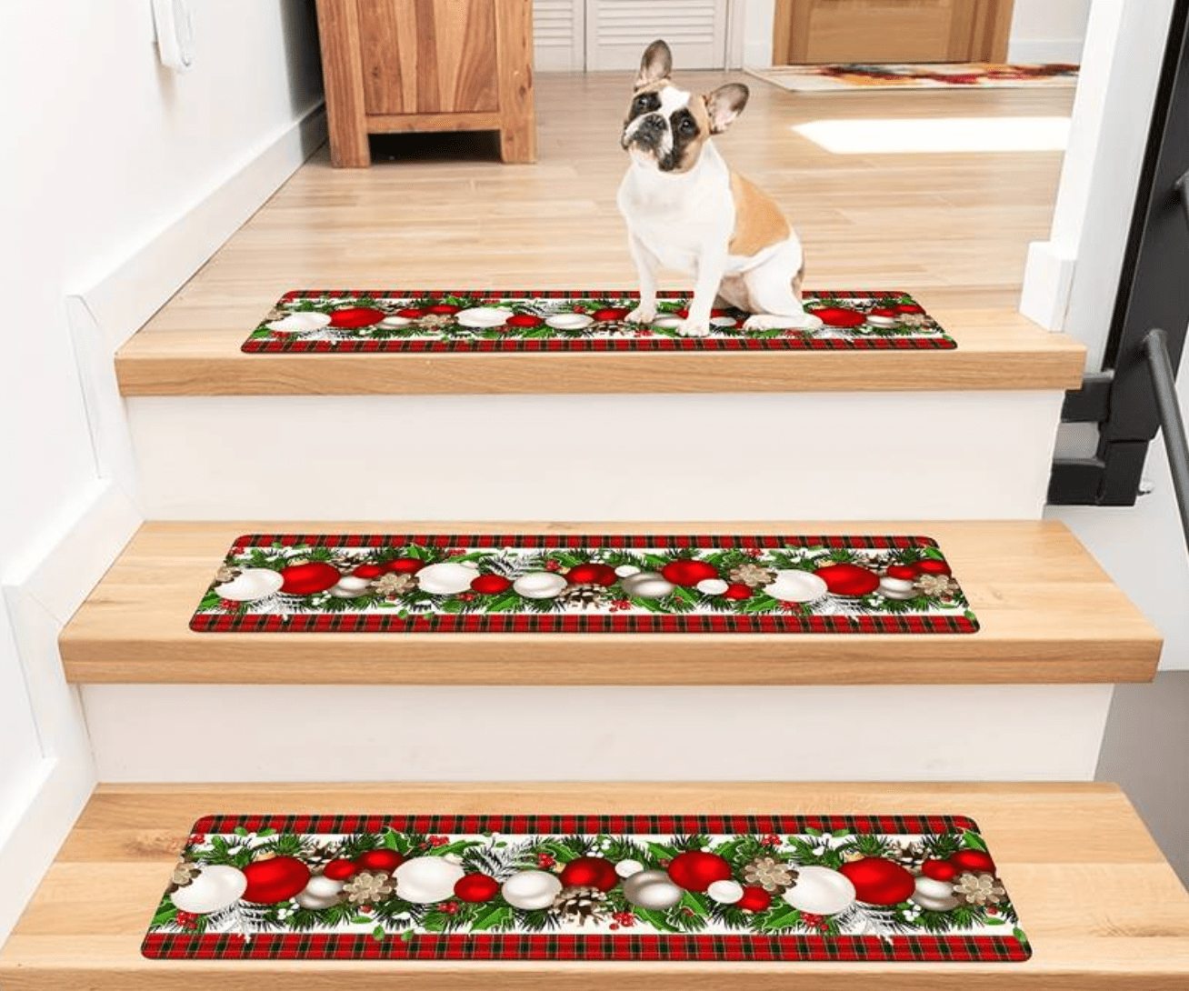 hristmas Printed Stair Mats, Non-Slip Stair Tread Rugs