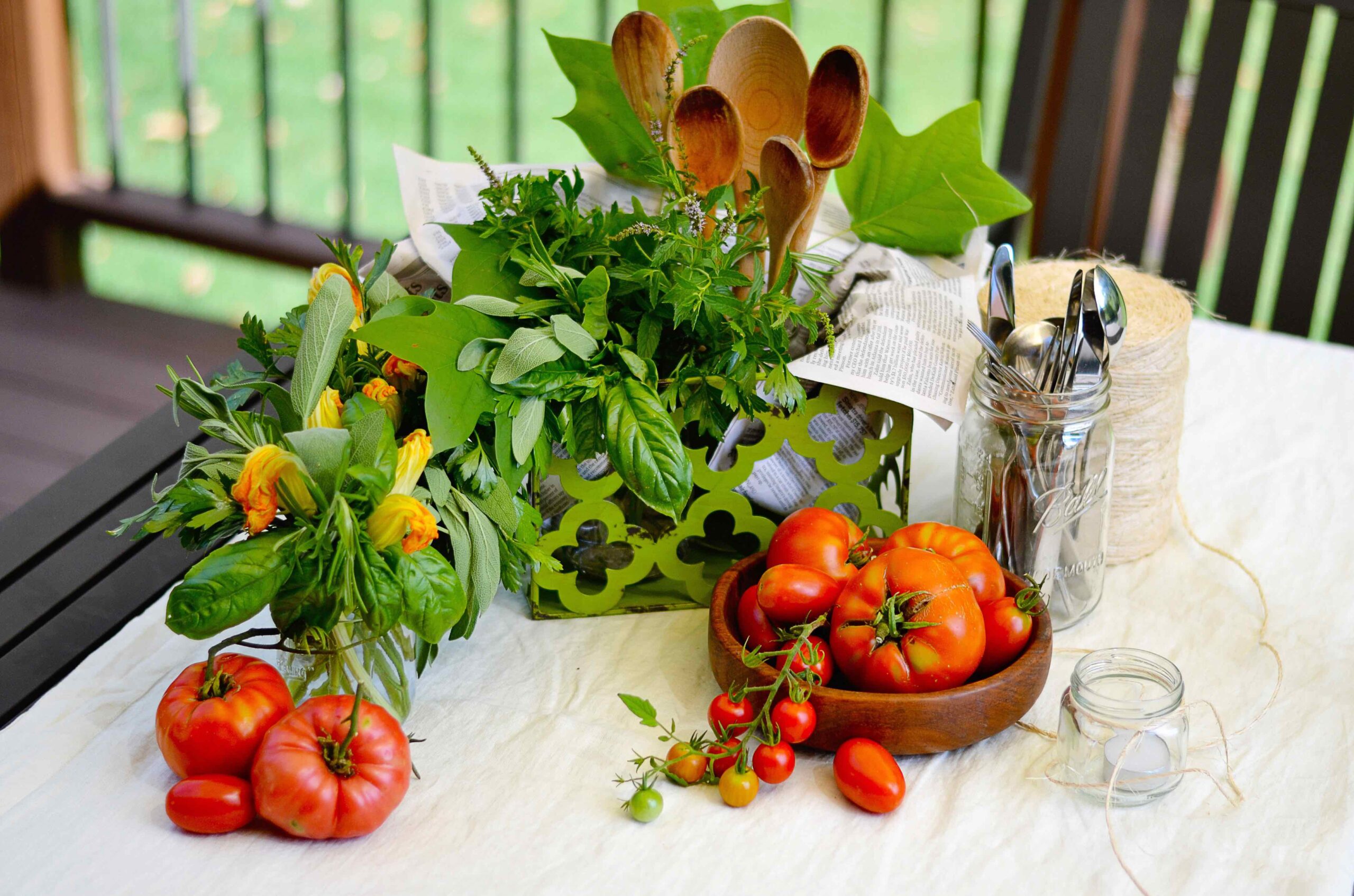 Centerpiece made with vegetables