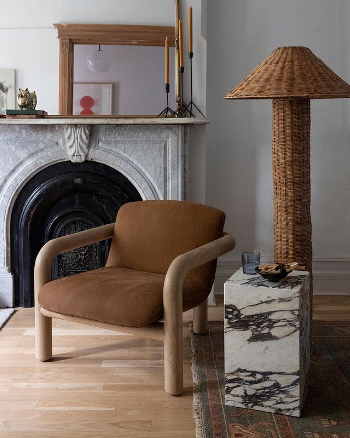 Brown chair in living room.