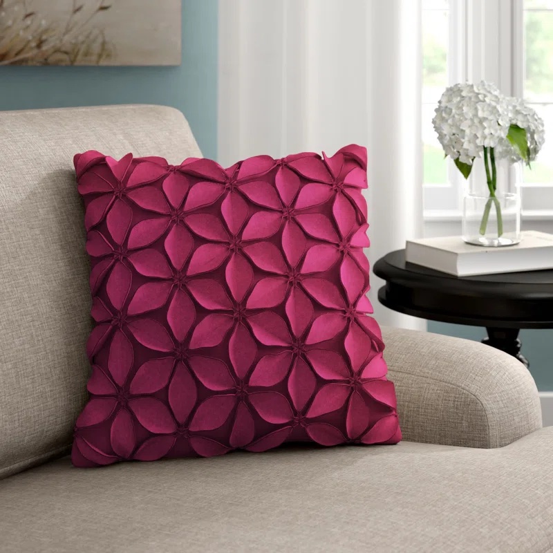 Wayfair Pantone Color Throw Pillow in Viva Magenta