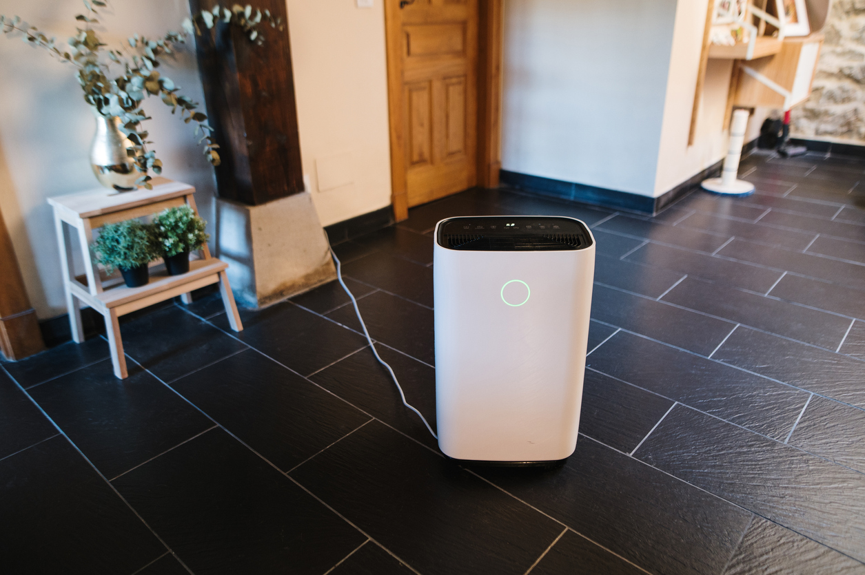 A dehumidifier inside a house