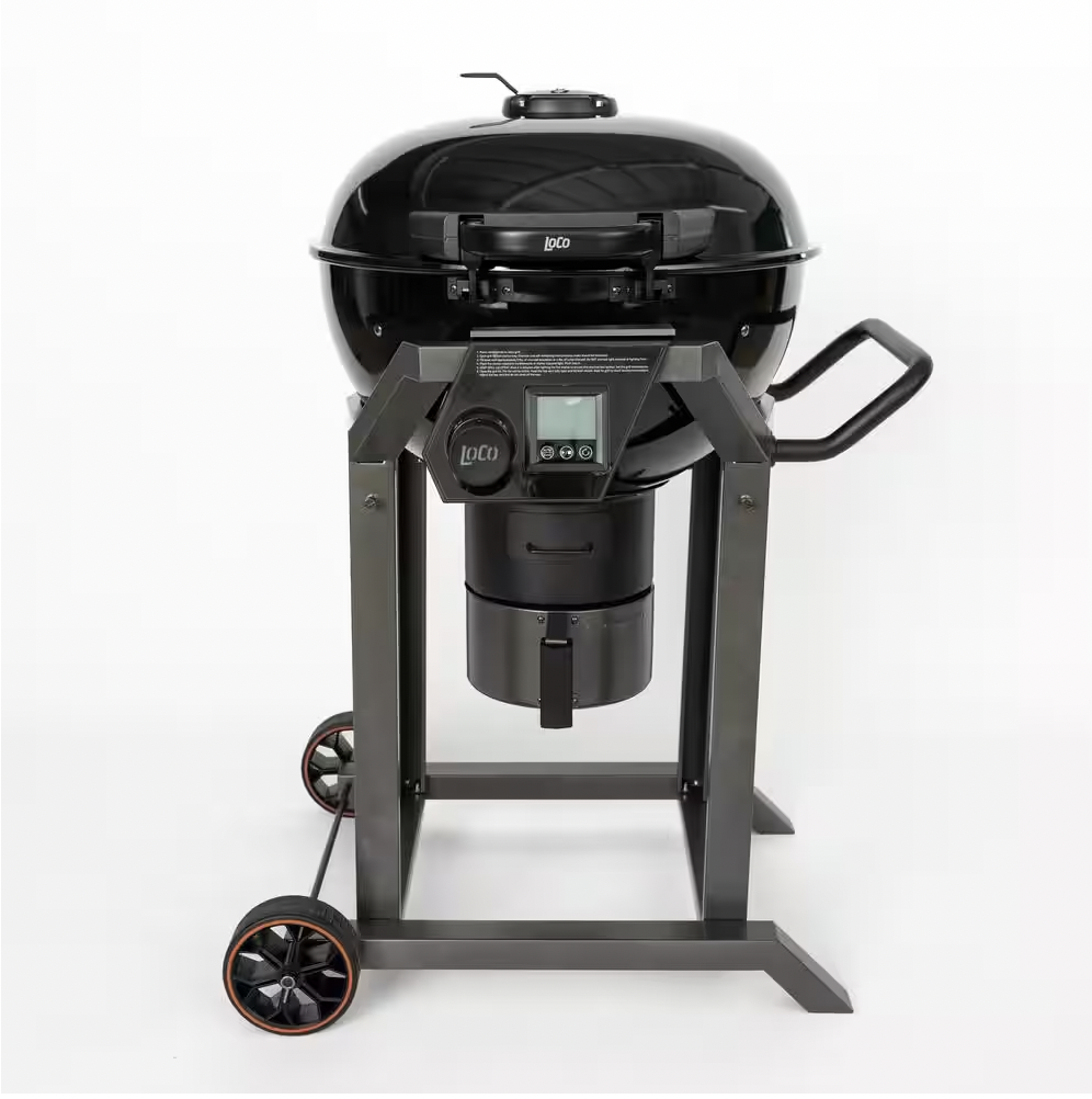 Barbecue au charbon de bois SmartTemp Kettle de 22 po de LOCO en noir avec support