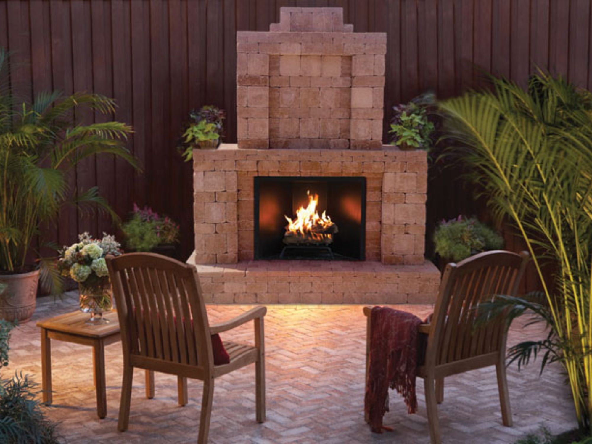 The Best Outdoor Fireplaces Option: Pavestone RumbleStone Outdoor Fireplace