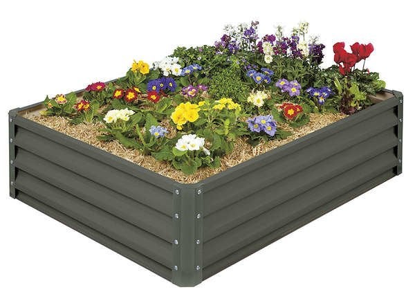 raised planter made of metal