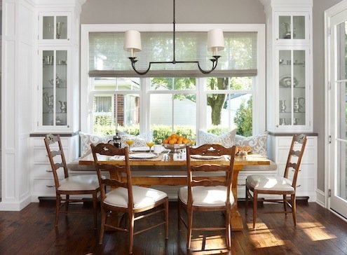 traditional banquette dining area