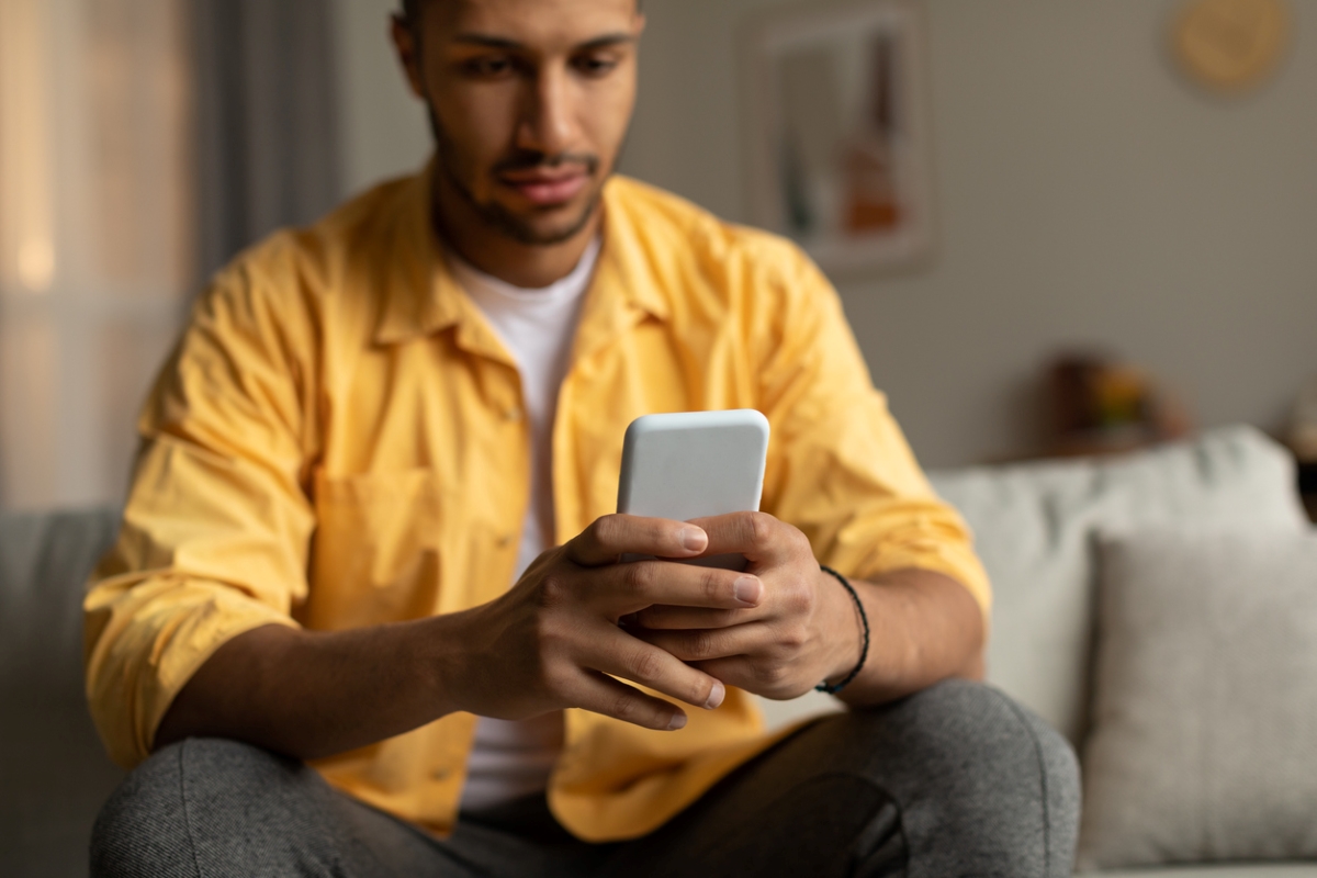 Man looking at his phone