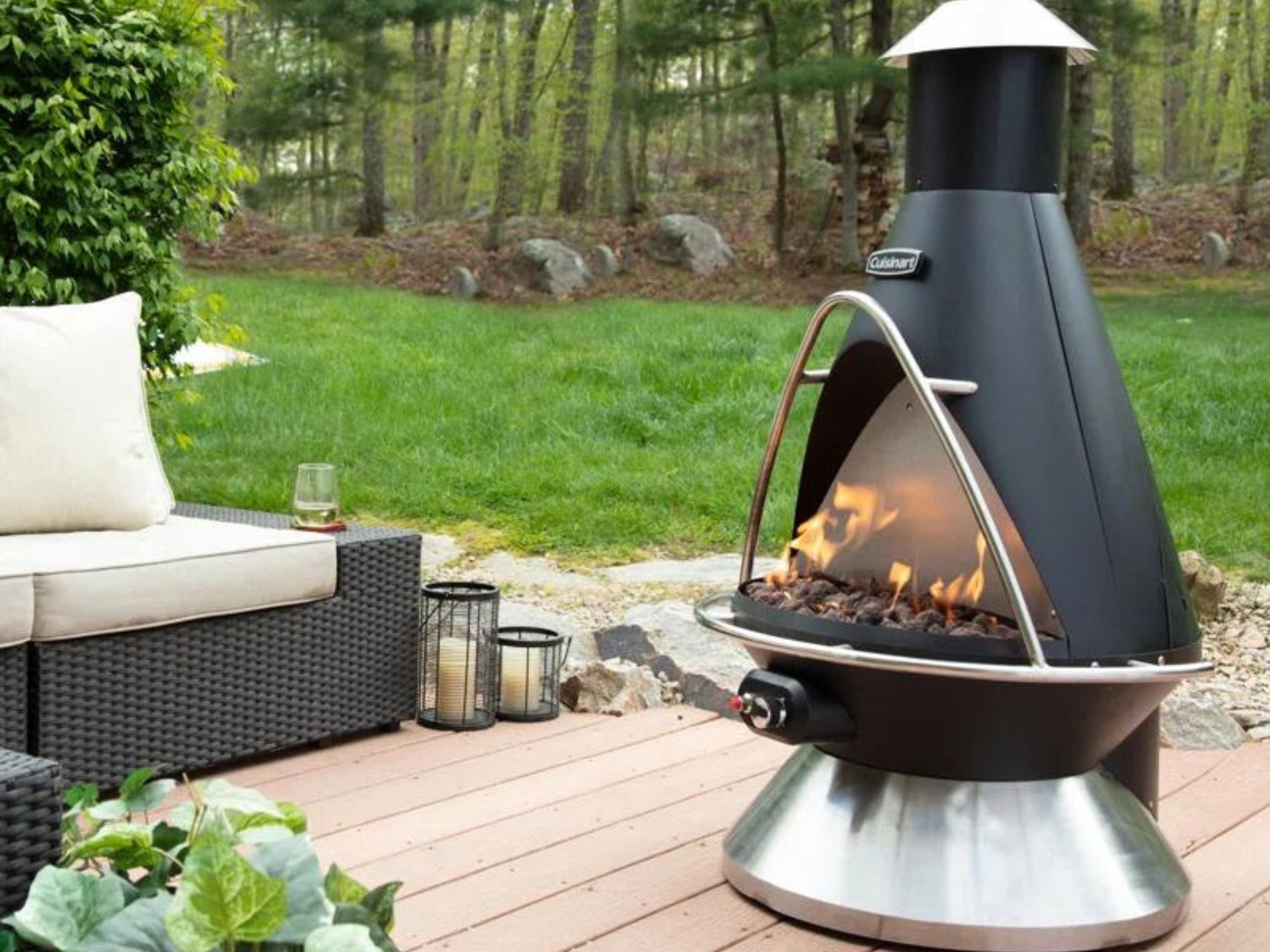 The Best Outdoor Fireplace Option: Cuisinart Chiminea Propane Fire Pit