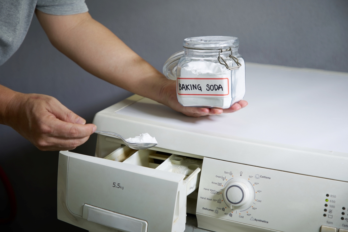 Baking soda in washer.